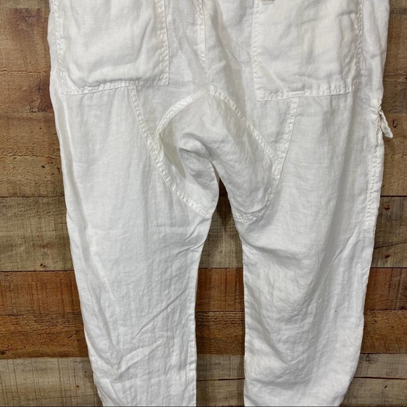 Joie Telutci Lace-Up Linen Cargo Pants White Size 12 - Picture 9 of 13